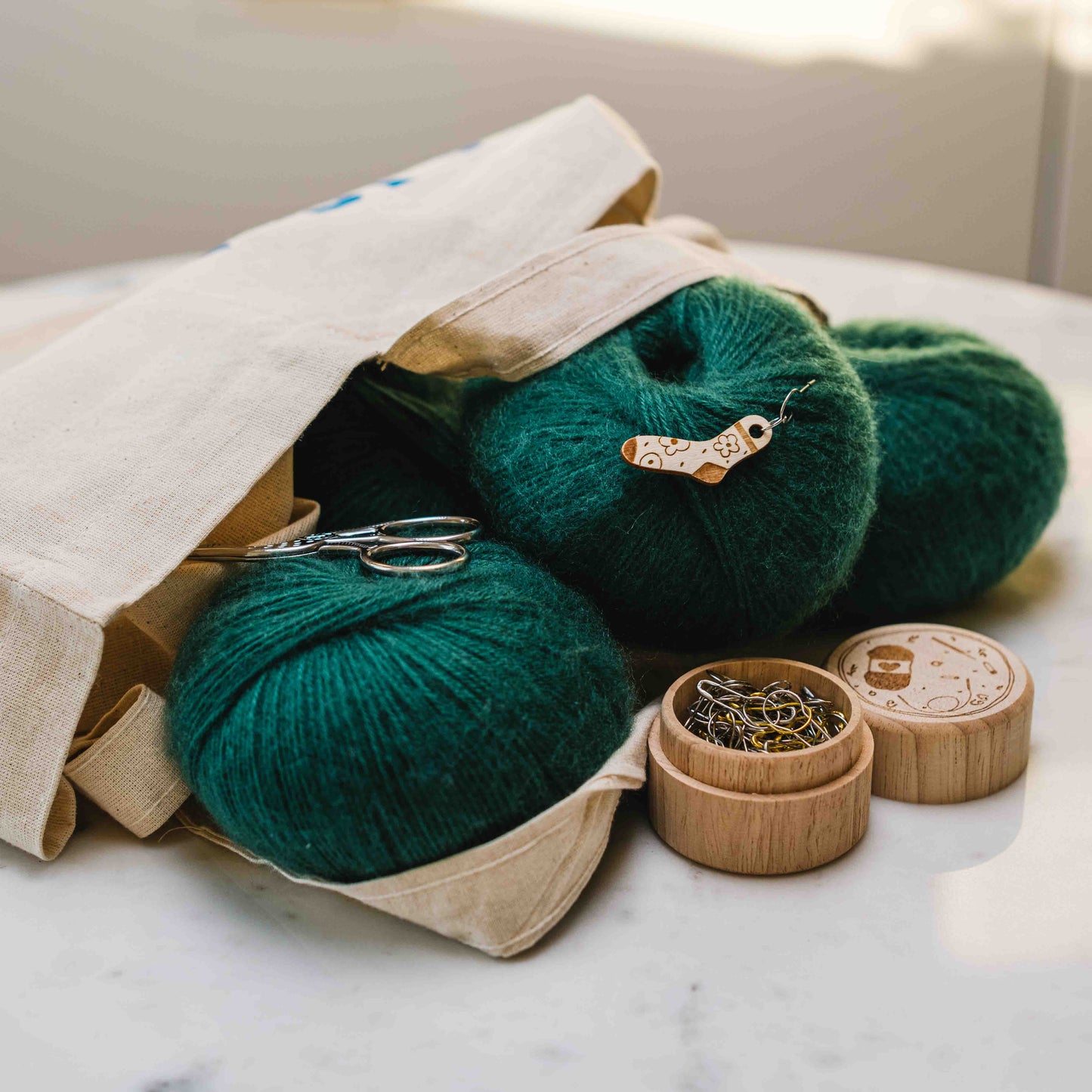 Sockmarkörer i trä - Wool n Wonder