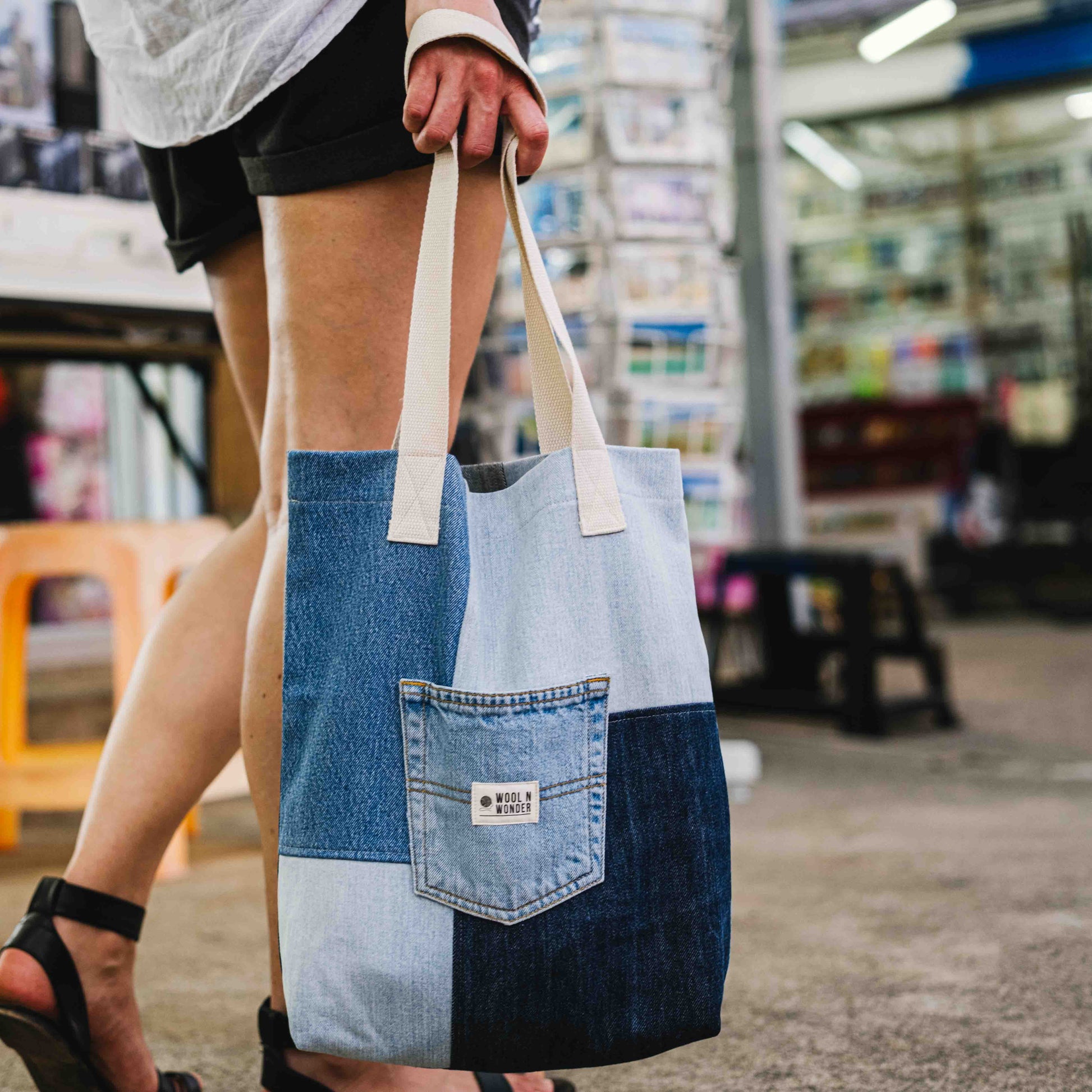 No waste denim bag - Wool n Wonder
