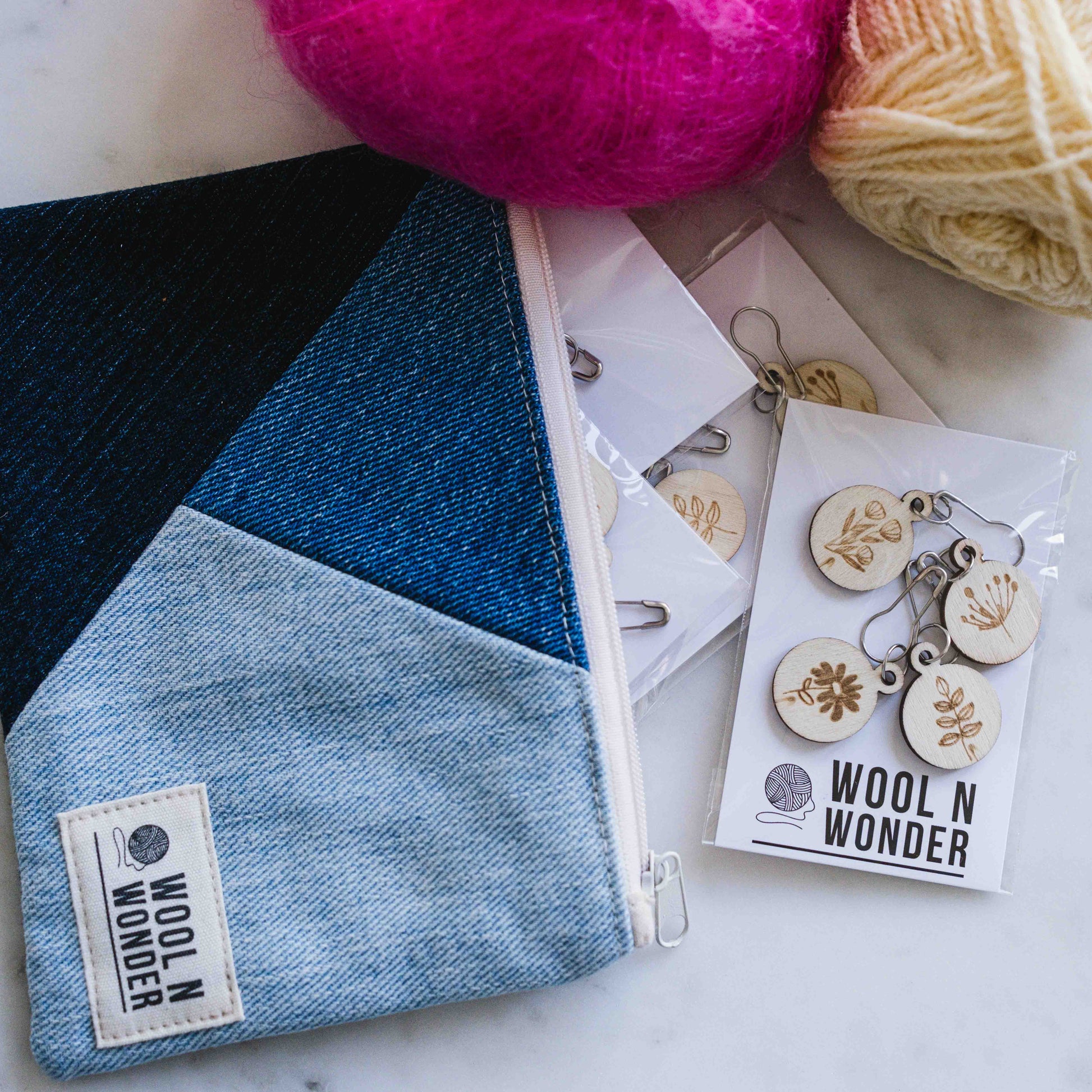 Blommiga markörer i trä - Wool n Wonder