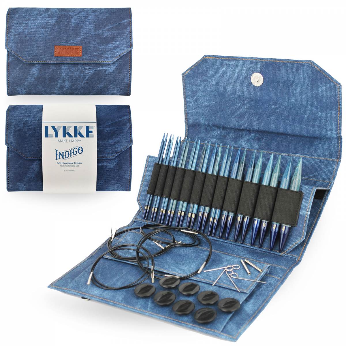 LYKKE Indigo stickset (13 cm) - Wool n Wonder