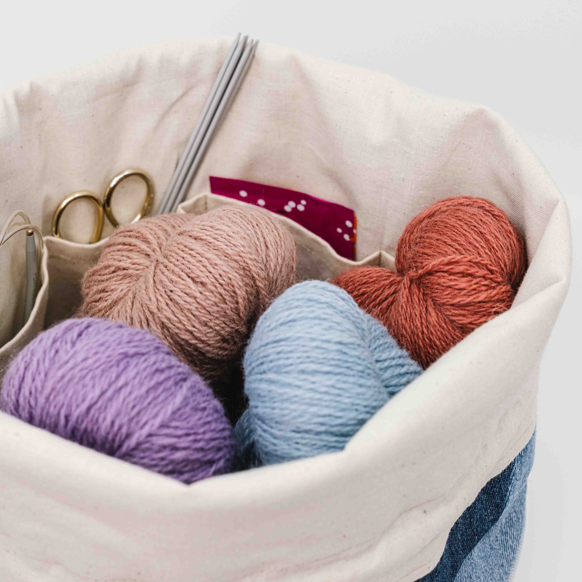 No waste denim string bag - Wool n Wonder