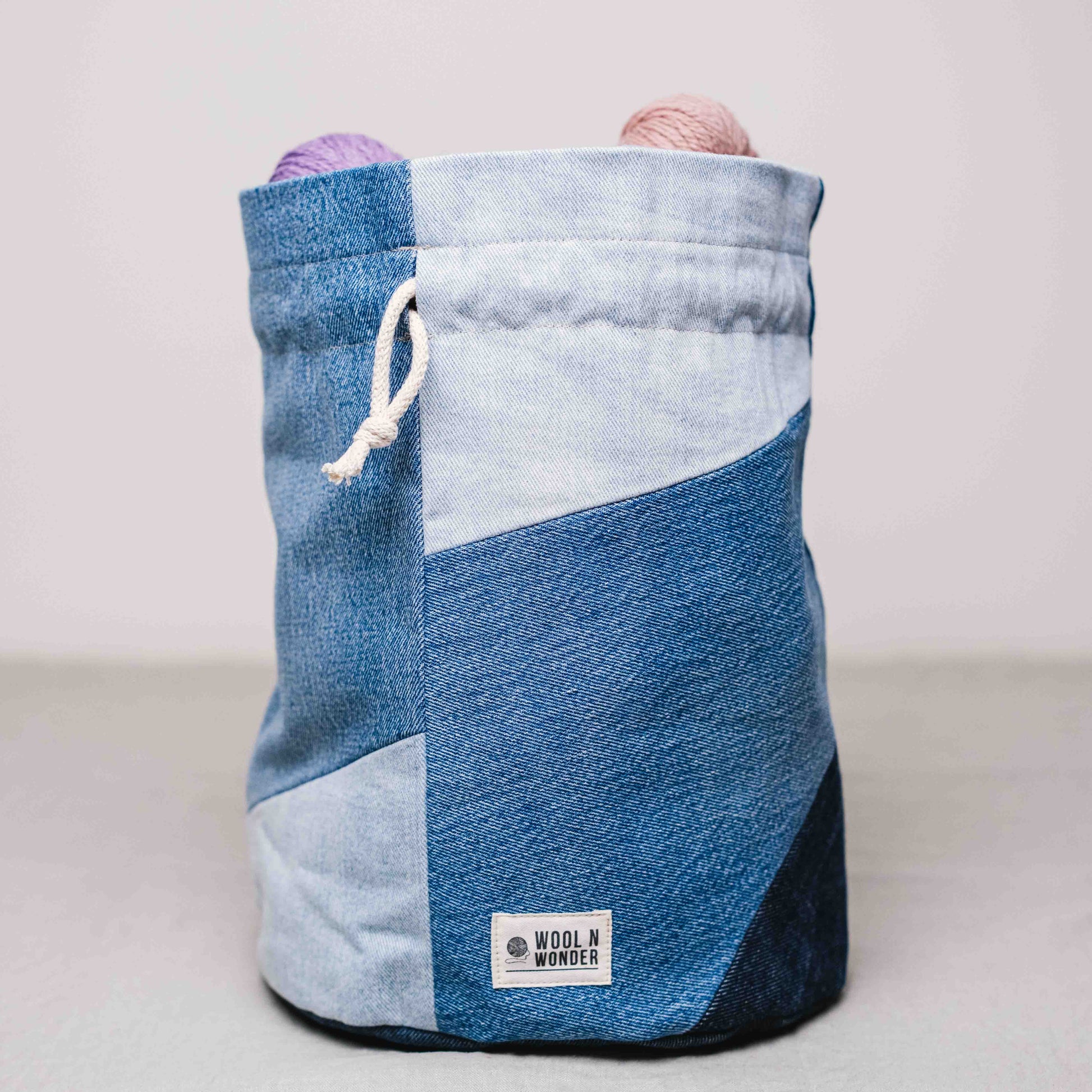 No waste denim string bag - Wool n Wonder