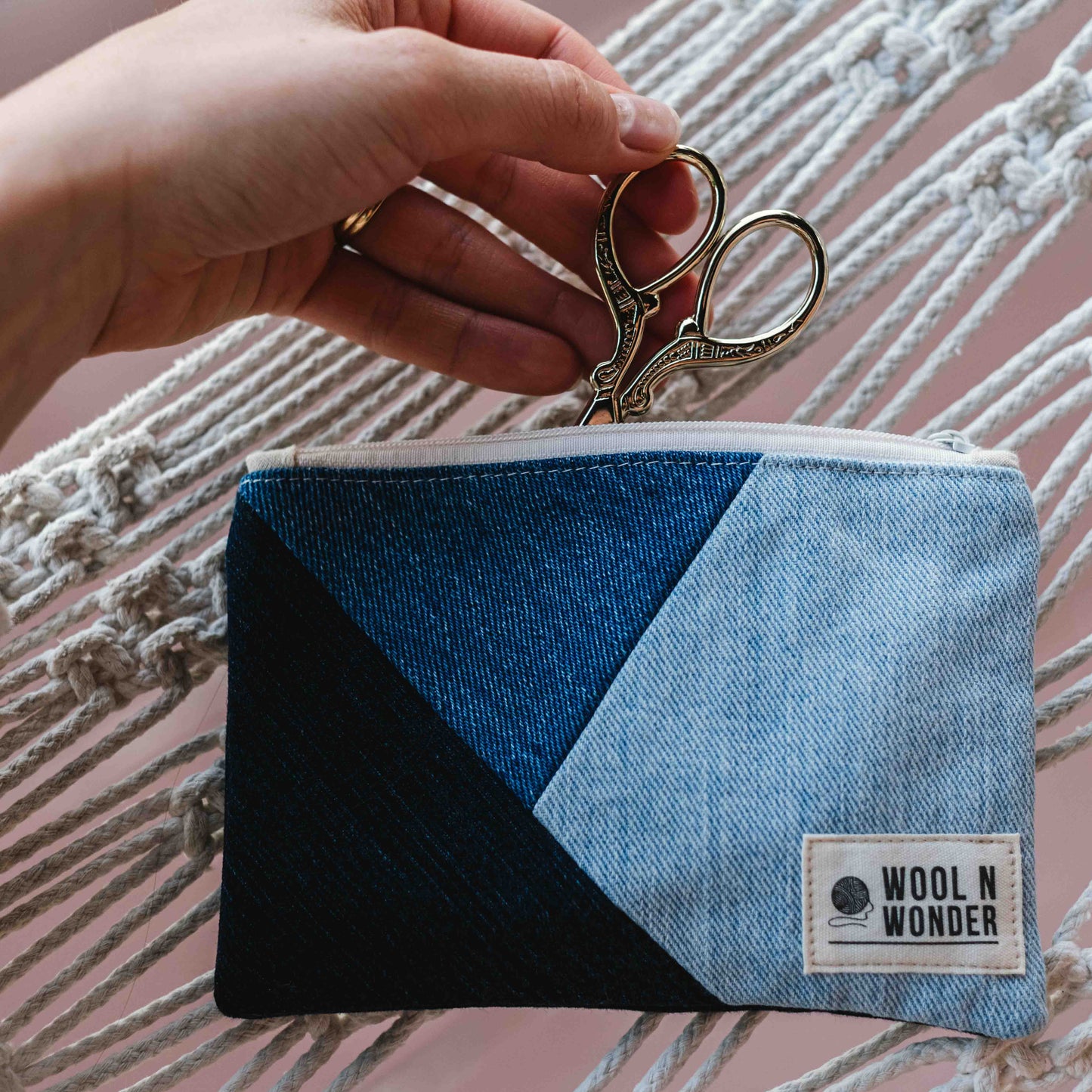 No waste demin pouch - Wool n Wonder