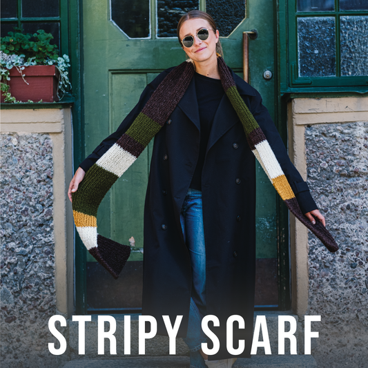 Stickmönster - Stripy Scarf - Wool n Wonder