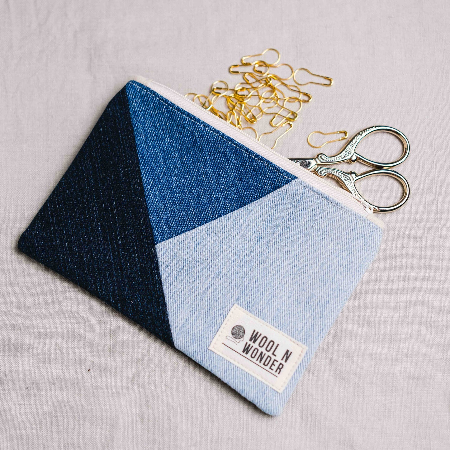 No waste demin pouch - Wool n Wonder