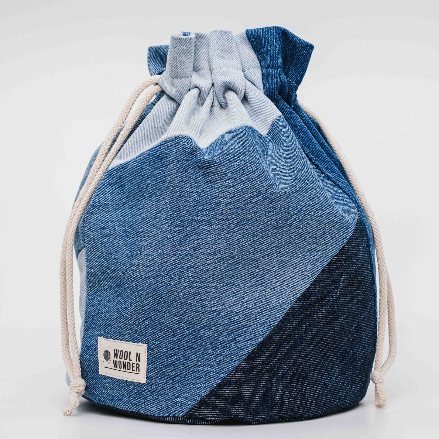 No waste denim string bag